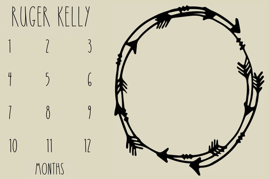 Baby Milestone Blanket,Rustic & Warm Brown Baby Milestone Blanket with Arrows,Personalized New Baby Gift