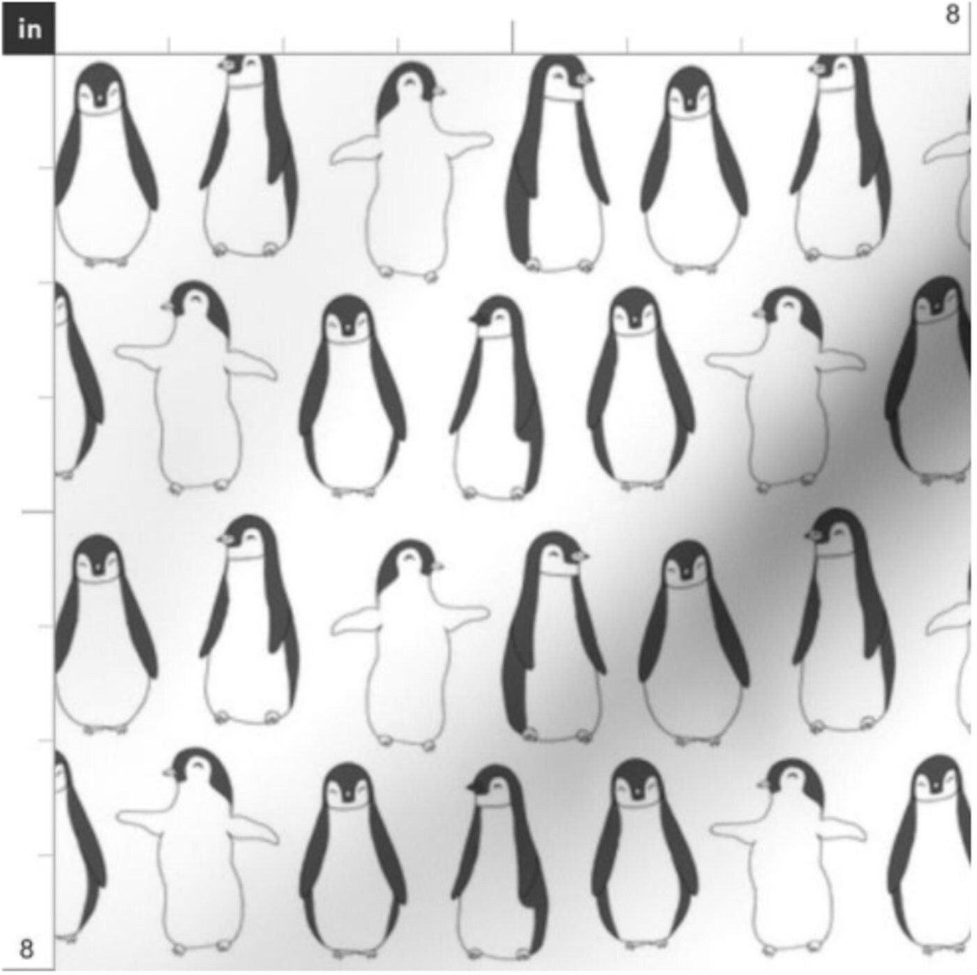 Penguin Baby Blanket and Swaddle Set with Hat or Headband - Black and White Scandi Style