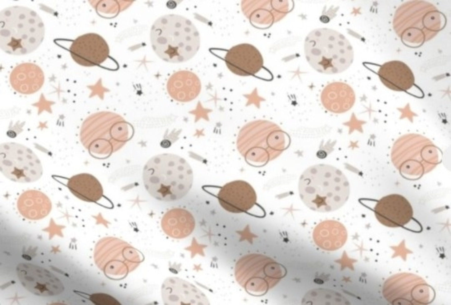 Space Baby Swaddle Set - Outer Space Themed Blanket HeadbandHat - Sleeping Rabbits or Cute Planets Designs