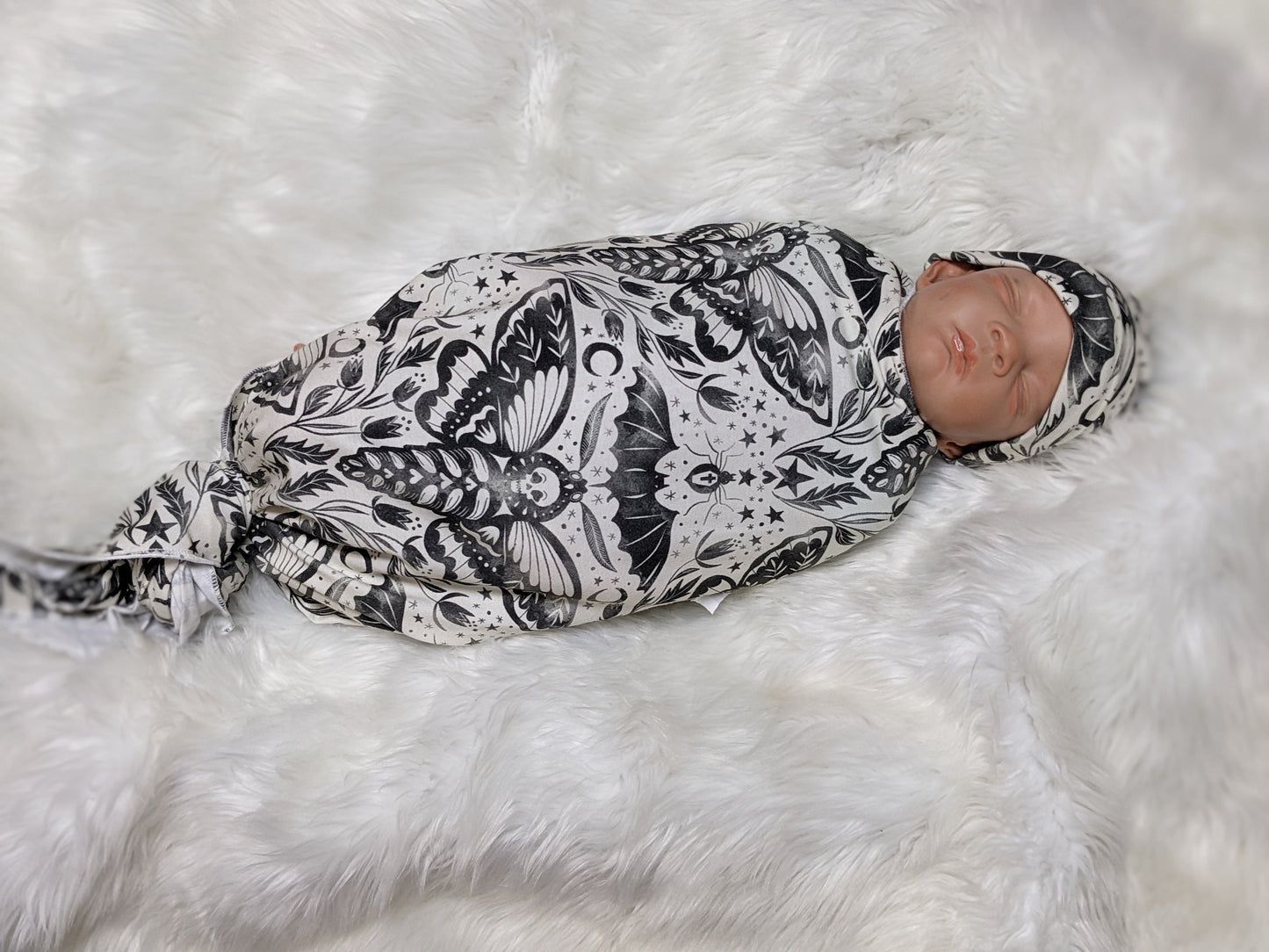 Dragon Baby Blanket,Rainbow Fire Mythical Fantasy Swaddle + Hat or Headband,Heavy Metal Baby,