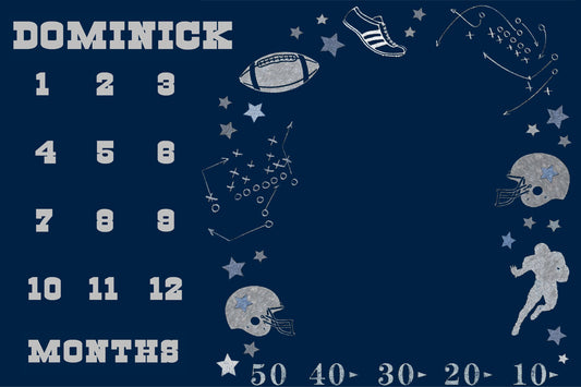 Sports Baby Growth Blanket,Newborn Football Milestone Blanket,Track Babys Growth,Newborn Gift