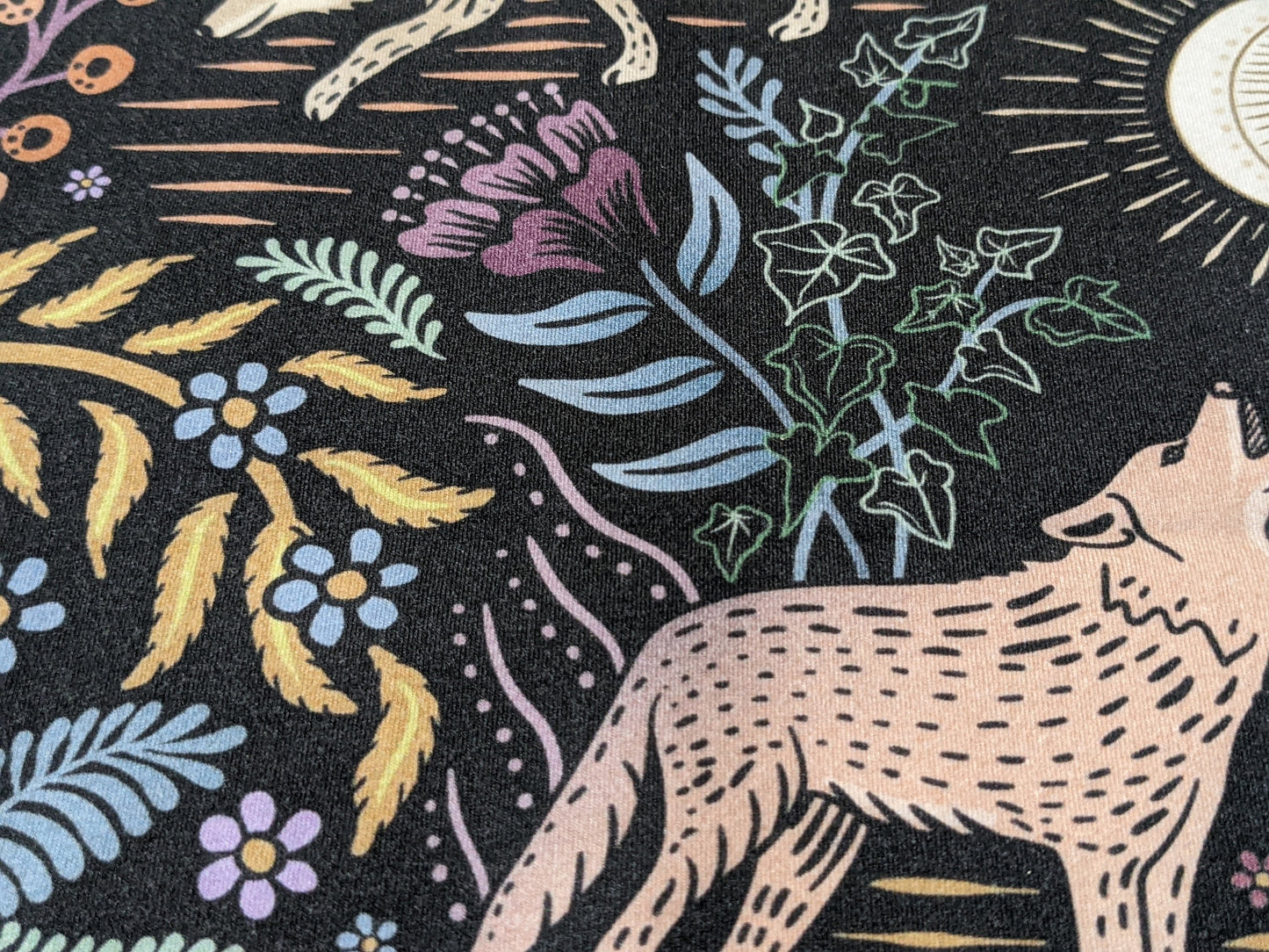 Witchy Baby Blanket - Howlin Prowlin Swaddle and Hat Set for Emo Babies featuring Wolves Full Moon and Whimsigoth elements