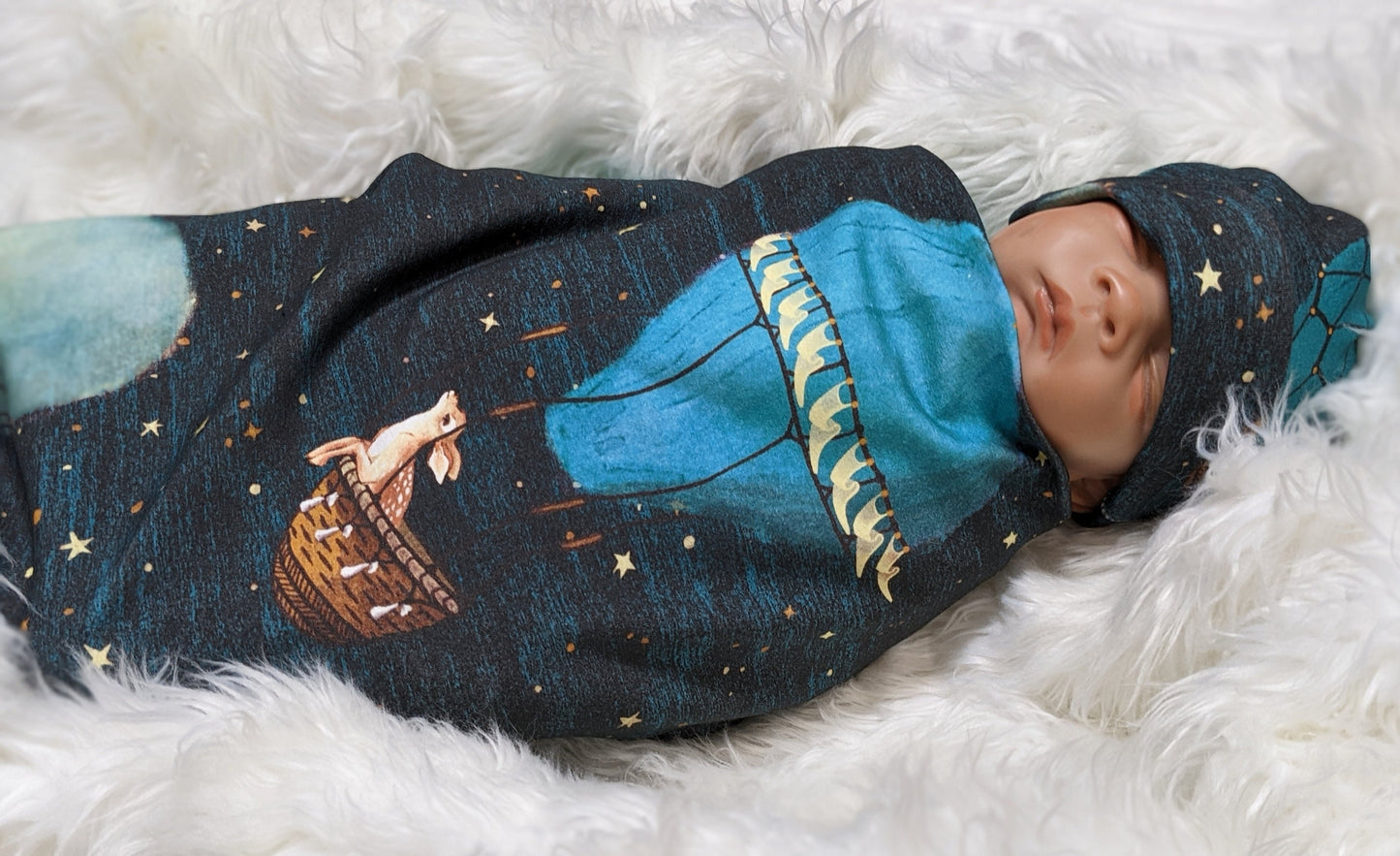 Hot Air Balloon Swaddle + Headband or Hat,Star Baby Blanket,Celestial,Woodland Animal Baby Blanket,Outdoor Adventure Awaits
