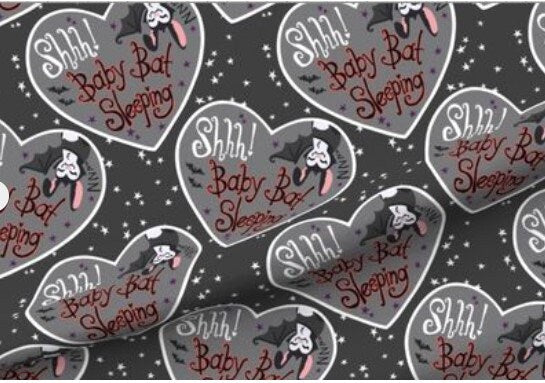 Goth Baby Blanket,Shh Baby Bat Swaddle + Hat or Headband,Alternative Newborn,Gothic Baby Clothing,Witchy Baby Clothing,Halloween Baby