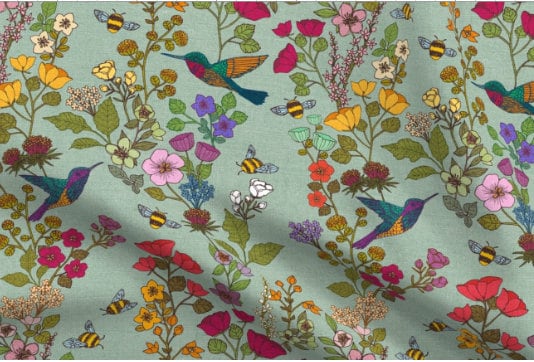 Butterfly Baby Blanket,Hummingbird Floral Swaddle + Hat or Band,Chinoiserie flower garden,Botanicals,Pollinators,Nature Baby Blanket,