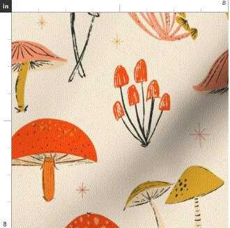 Mushroom Swaddle,Hippie Baby Blanket + Hat or Band,Glittery Red & Gold Vintage Mushroom,Scandi Nursery,Boho Baby Clothes