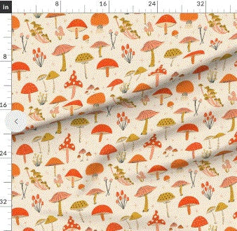 Mushroom Swaddle,Hippie Baby Blanket + Hat or Band,Glittery Red & Gold Vintage Mushroom,Scandi Nursery,Boho Baby Clothes