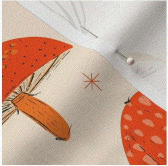 Mushroom Swaddle,Hippie Baby Blanket + Hat or Band,Glittery Red & Gold Vintage Mushroom,Scandi Nursery,Boho Baby Clothes