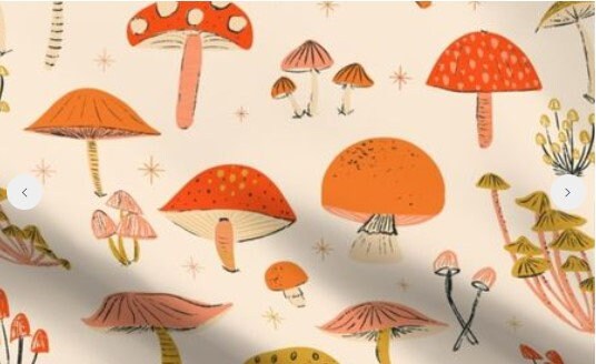 Mushroom Swaddle,Hippie Baby Blanket + Hat or Band,Glittery Red & Gold Vintage Mushroom,Scandi Nursery,Boho Baby Clothes