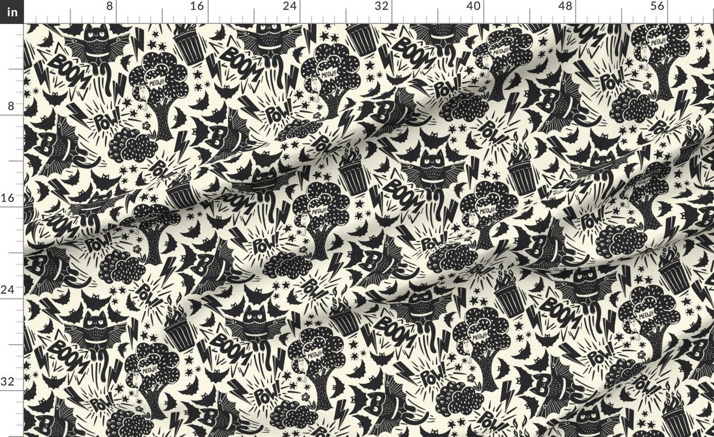 Superhero Baby Blanket with Sidekick Swaddle Hat or Headband - Cat Black White Comic Book Bat Alt Baby Gift