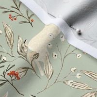 Green Baby Blanket,Baby Bunnies on Dusky Sage Swaddle + Hat or Headband,Stretchy Knit,Neutral Green Nursery,Nature Colors,Scandi Baby