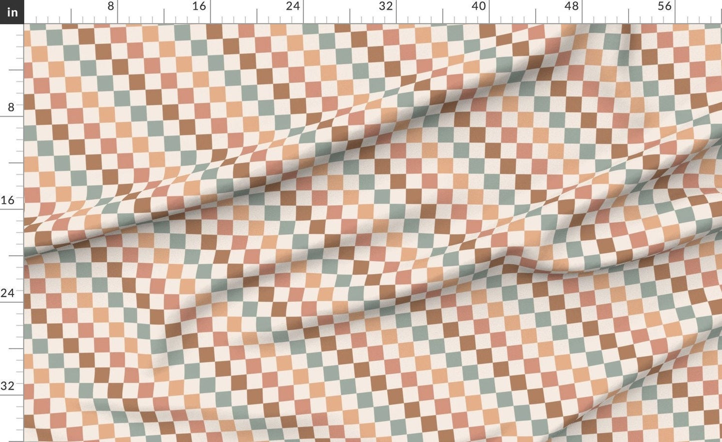 Checkerboard Baby Blanket,Swaddle + Hat or Band,Gender Neutral Earth Tones,Scandi Nursery,Baby Room Decor,Muted Brown Blue Baby,Unisex