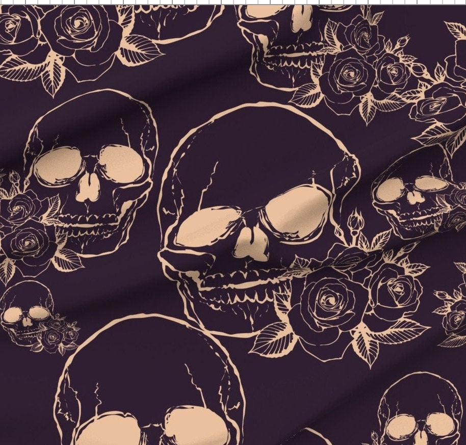 Goth Baby Clothing,Roses Skull Swaddle + Headband or Hat, Peach on Eggplant,Day of the Dead,Pastel Goth Clothing,Spooky baby gift