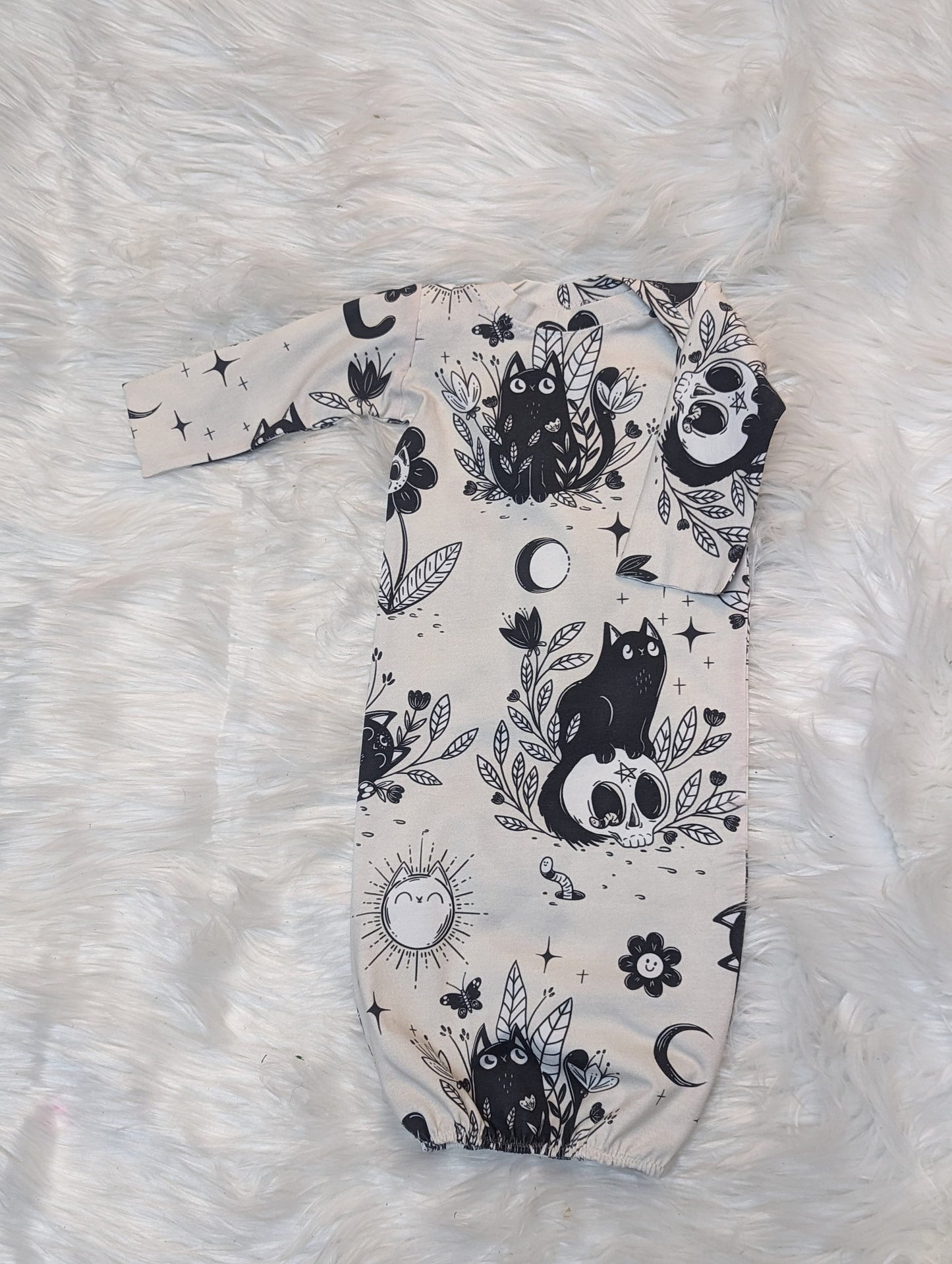 Baby Dressing Gown in soft stretchy knit,Pick your Print Custom Baby Clothing,Witchy Goth Options,Boho Baby Girl