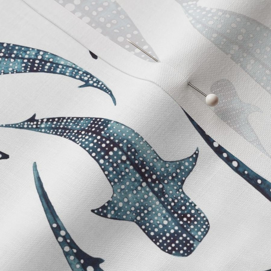 Ocean Swaddle + Band or Beanie,Watercolor Whale Shark Swaddle,Under the Sea,Nautical Newborn,Nature Inspiration,Blue Teal