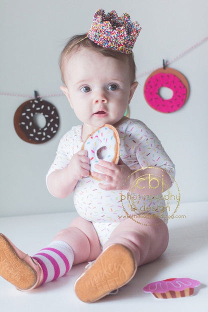 Sprinkles Leotard,Soft + Stretchy Leotard- Multicolor,Cake Smash Outfit,bodysuit,donut birthday,donut baby outfit,cupcake romper