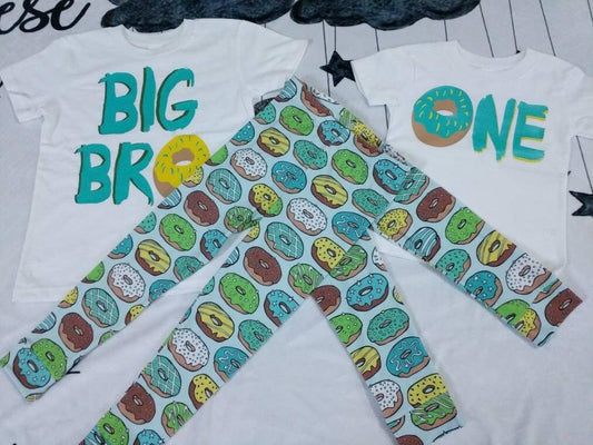 Boys Custom Donut Outfit,Frosted Donut Jogger + Custom Birthday Shirt or Bodysuit,Personalized Shirt