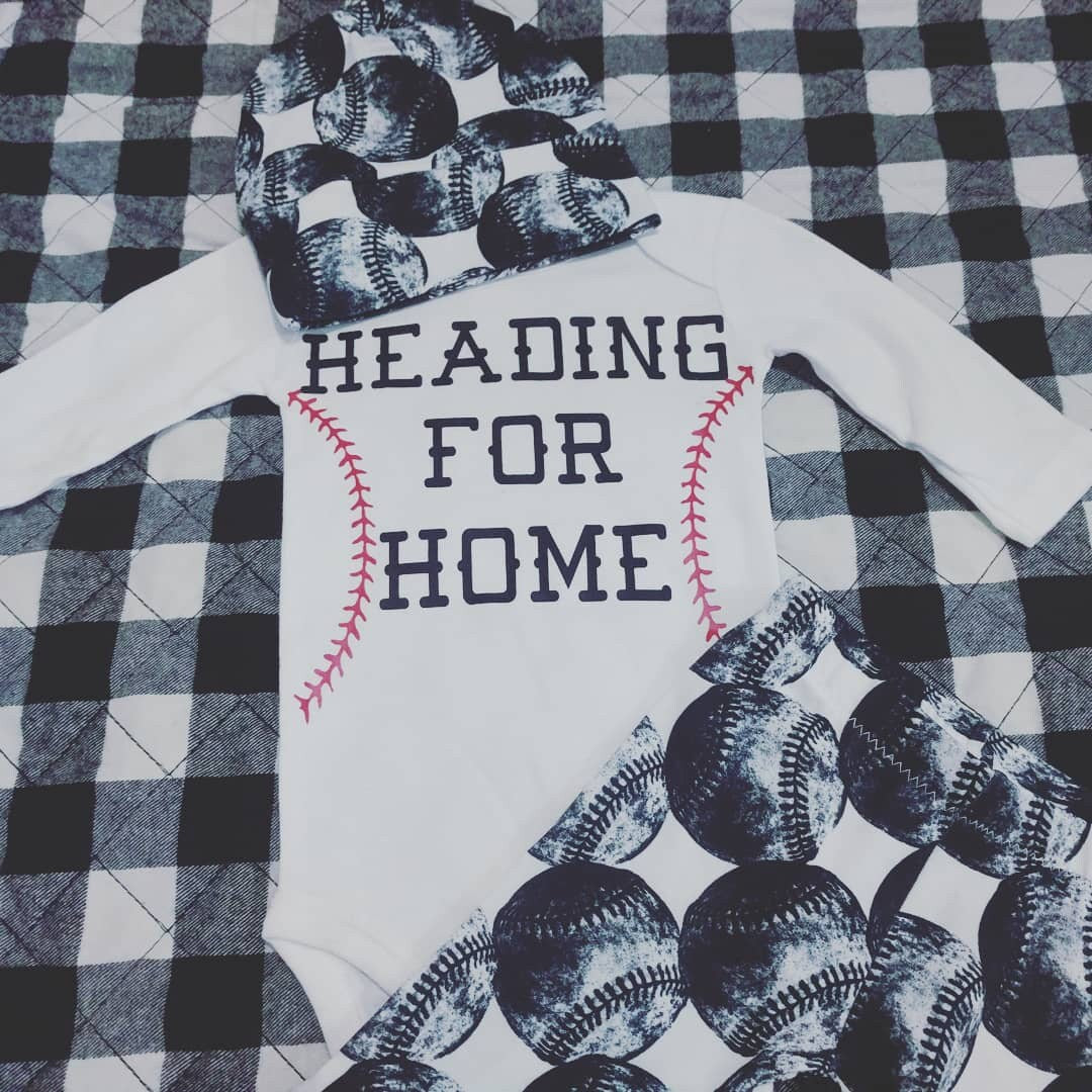 Baby Baseball Clothing,Custom Bodysuit + Black White Baseball Pant + Hat or Headband