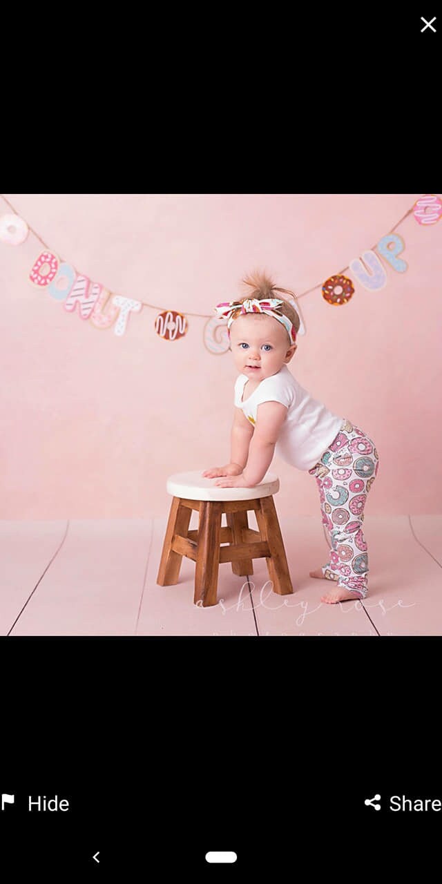 Girls Custom Donut Outfit,Frosted Donut Legging,Headband + Custom Birthday Shirt or Bodysuit,Personalized Shirt