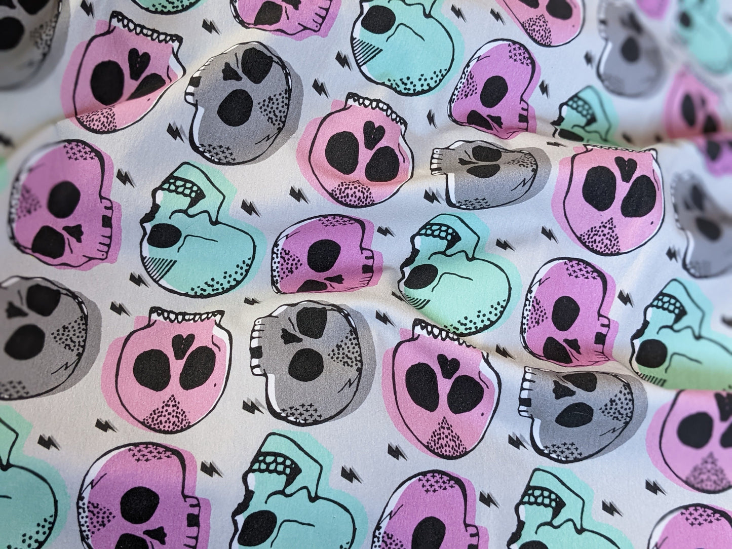 Candy Skull Baby Blanket, Girl Skulls in Pink Mint Baby Swaddle Blanket + matching Hat or Headband,Goth Baby