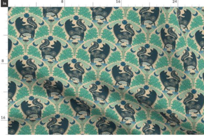 Mystic Forest Fox Newborn Swaddle Set with Matching Hat or Headband - Witchy Celestial Nature Design in Teal  Blue