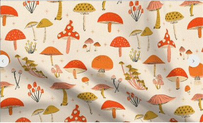 Mushroom Swaddle,Hippie Baby Blanket + Hat or Band,Glittery Red & Gold Vintage Mushroom,Scandi Nursery,Boho Baby Clothes
