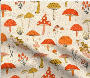 Mushroom Swaddle,Hippie Baby Blanket + Hat or Band,Glittery Red & Gold Vintage Mushroom,Scandi Nursery,Boho Baby Clothes