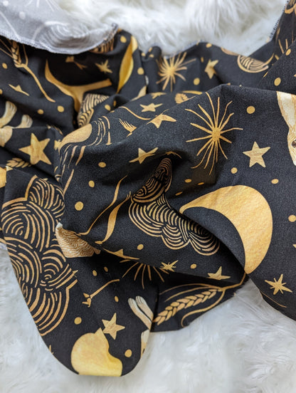 Witchy Baby Wrap with Celestial Moon  Stars Swaddle Set - Perfect for Your Boho Moon Nursery