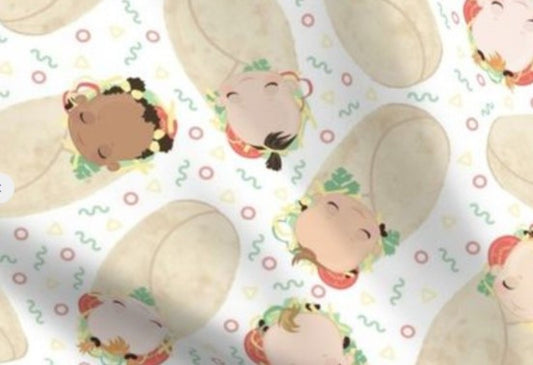 Burrito Baby Swaddle Set,Baby Burritos Blanket + Hat or Headband,Fast Food Baby Blanket,Burrito Taco Blanket,Newborn Tortilla Blanket,
