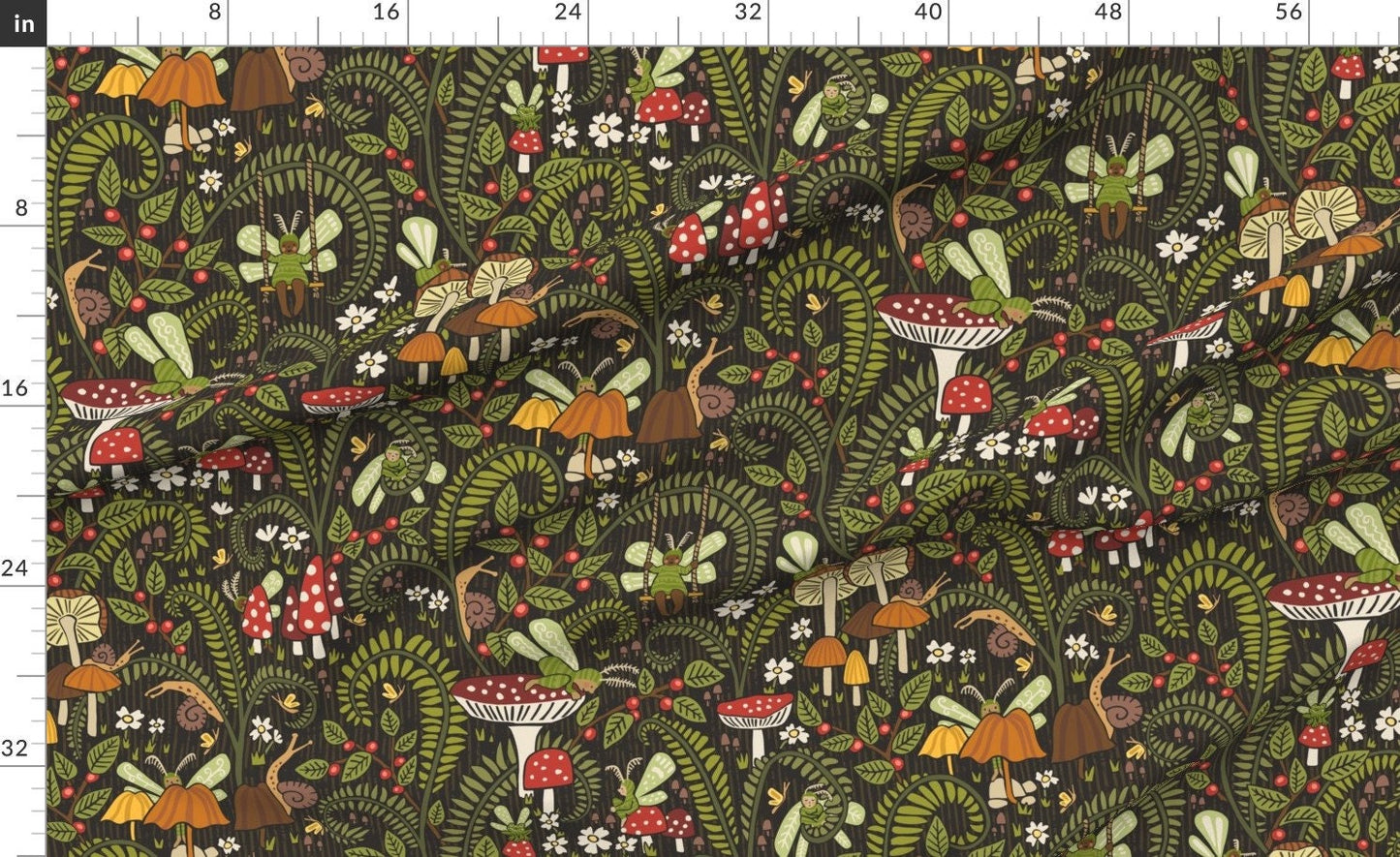 Newborn Mushroom Gift Set,Stretchy for Swaddling + Hat or Headband,Hidden Fairies Mushrooms & Ferns,Woodland Nursery,Scandi,Earthy Tone